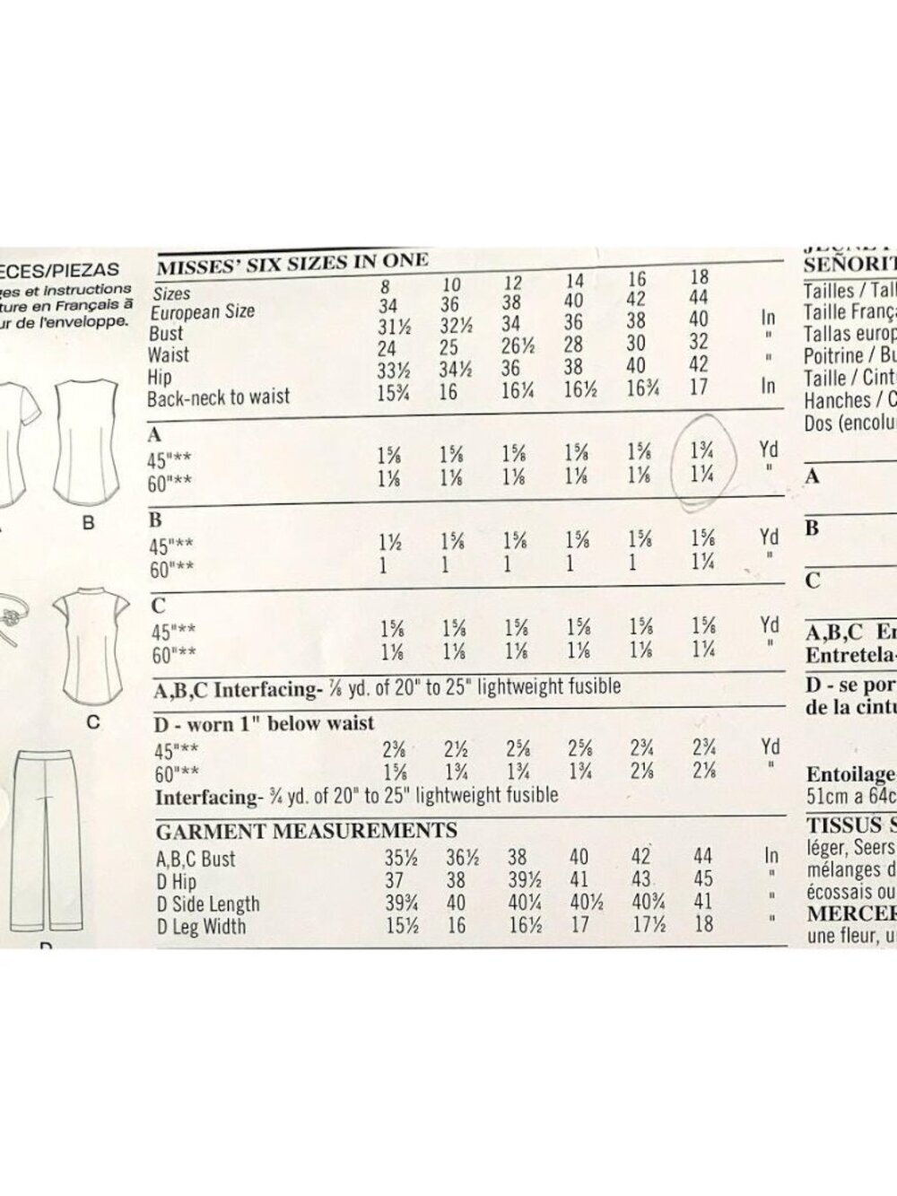 New Look 6967 Pattern Misses' Button Up Blouse Wide Leg Pants Uncut Size 8 10 12 - Picture 3 of 3